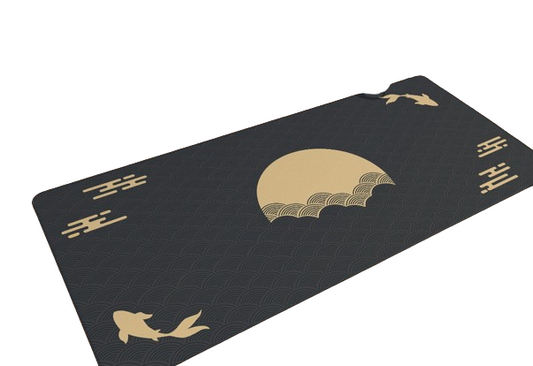 Japanese Koi Fish Desk Mat: Sunrise Design