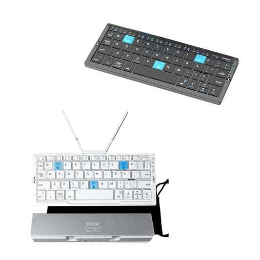 Mini Foldable Bluetooth Keyboard with Stand-White/Black