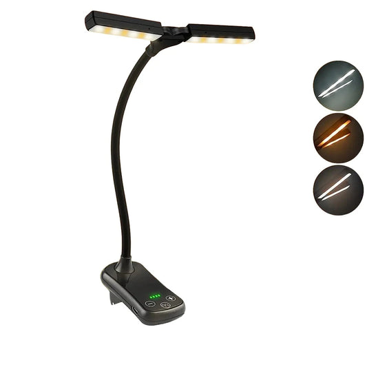 Rechargeable 3-Color LED Book Light with 8 Brightness Settings