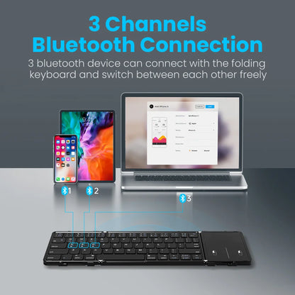 Wireless Folding Keyboard with Touchpad